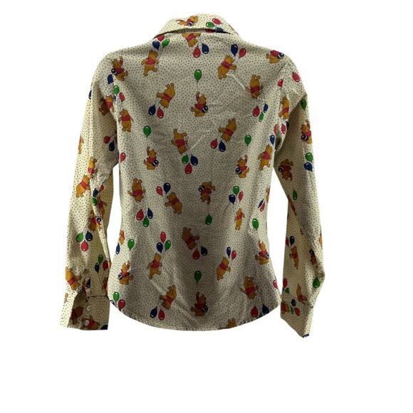 Vintage Disney Sears Winnie The Pooh Balloons Print Button Front Blouse Size 14 - Picture 5 of 5